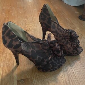 Nine West Leopard Heels In Box